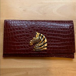 Burgundy/Brown Clutch